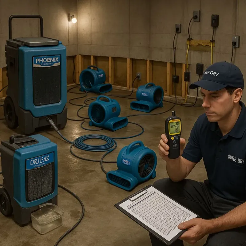 Structural Drying and Dehumidification process in Florissant, MO